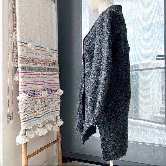 Simply Natural Grey Alpaca Acrylic Open Front Cardigan Sweater Women’s Size S-M - Picture 3 of 9